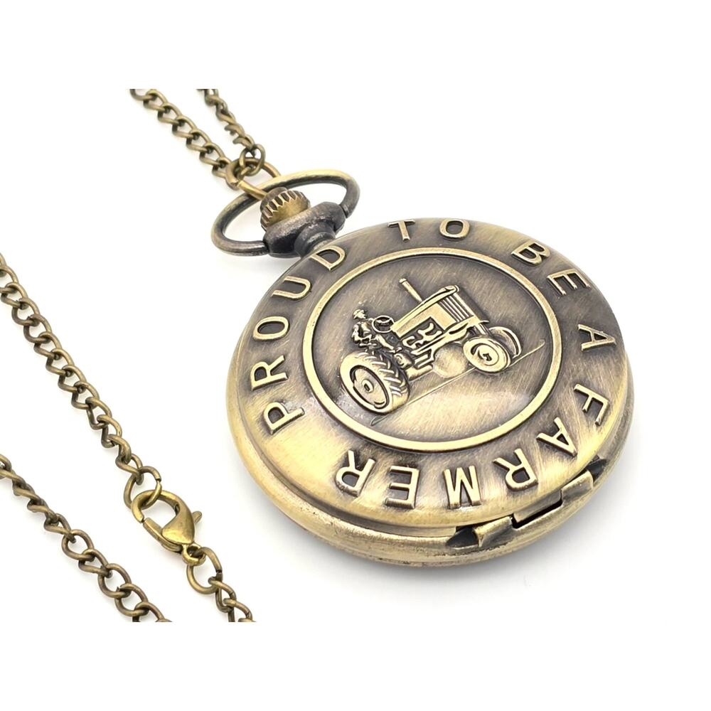 Proud Farmer Pocket Watch - Vintage Tractor Design Rustic Gift for Farming Fans - Picture 5 of 9